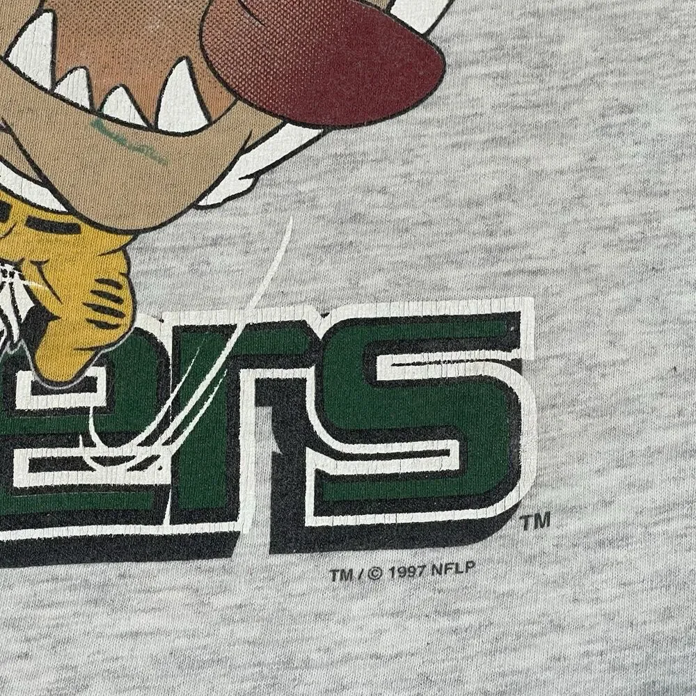 Vintage 1997 Green Bay Packers Taz T-Shirt Warner Bros Looney Toons YOUTH 12/14 - Picture 5 of 11